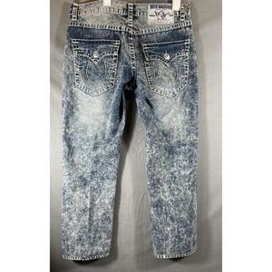 True Religion Jeans Mens 38 x‎ 30 Blue Denim Zip Straight Flap Pocketed Men